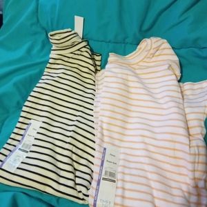 2NWT! TIME AND TRU LONG SLEEVED  STRIPED PULLOVER TOPS!